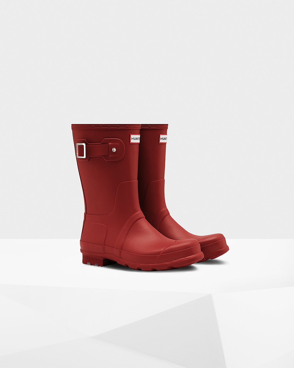 Hunter Original Short Rain Boots - Clearance Mens Red - ERKOVW462